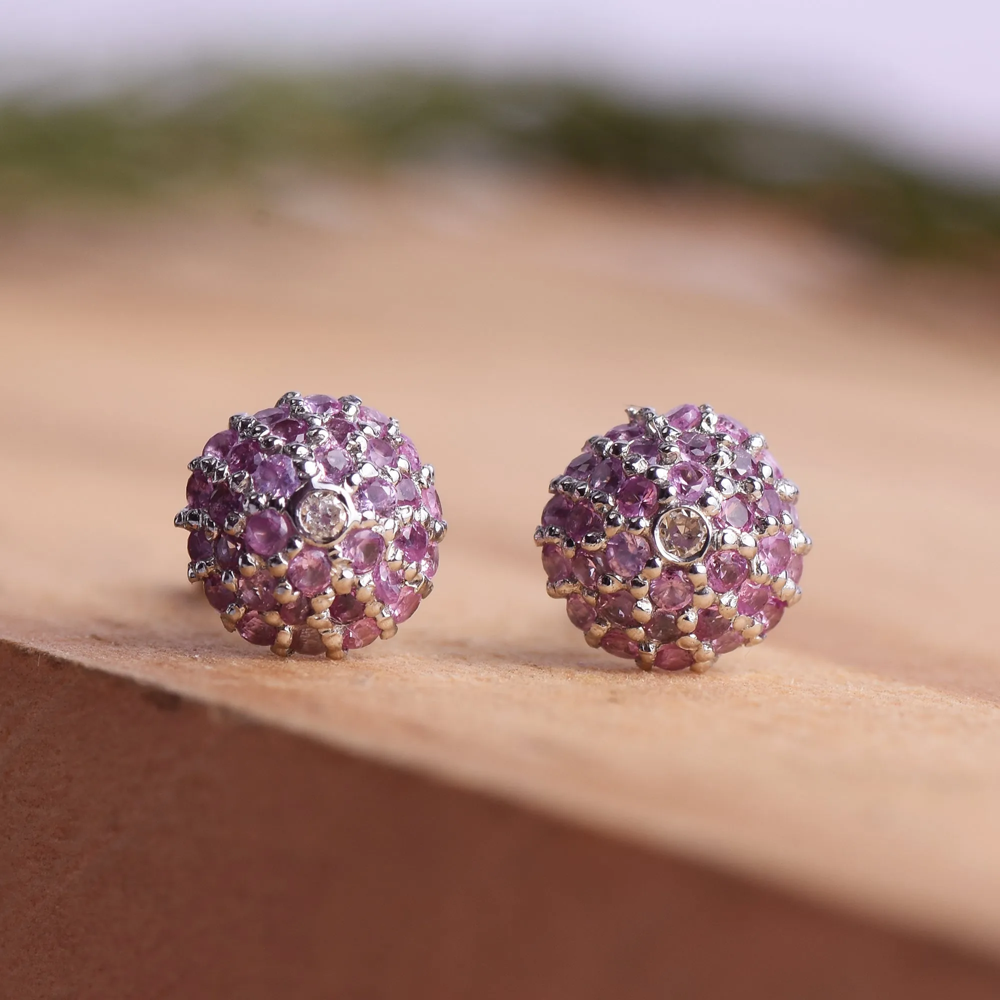 Pink Sapphire Studs