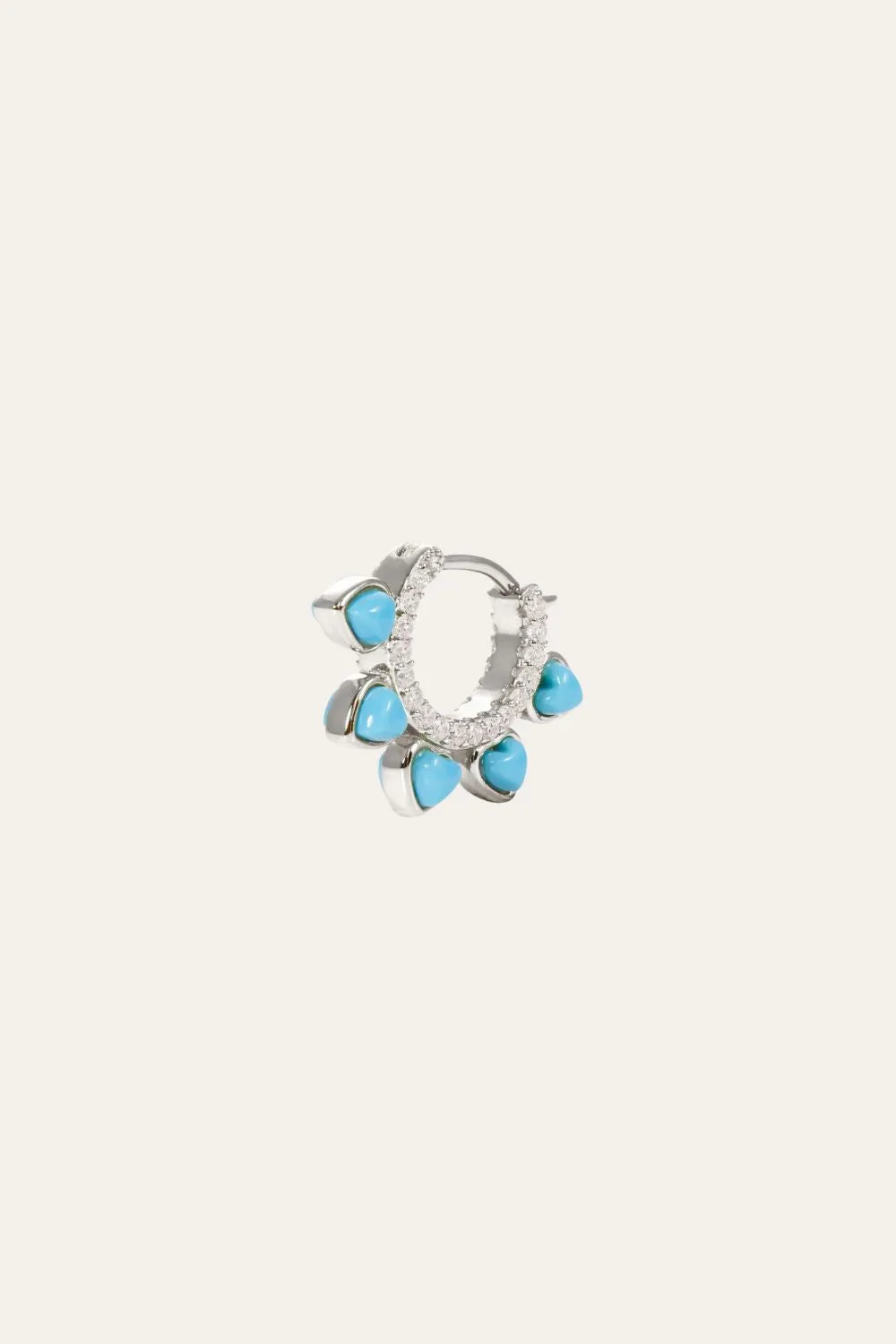 Poire turquoise sterling silver huggie