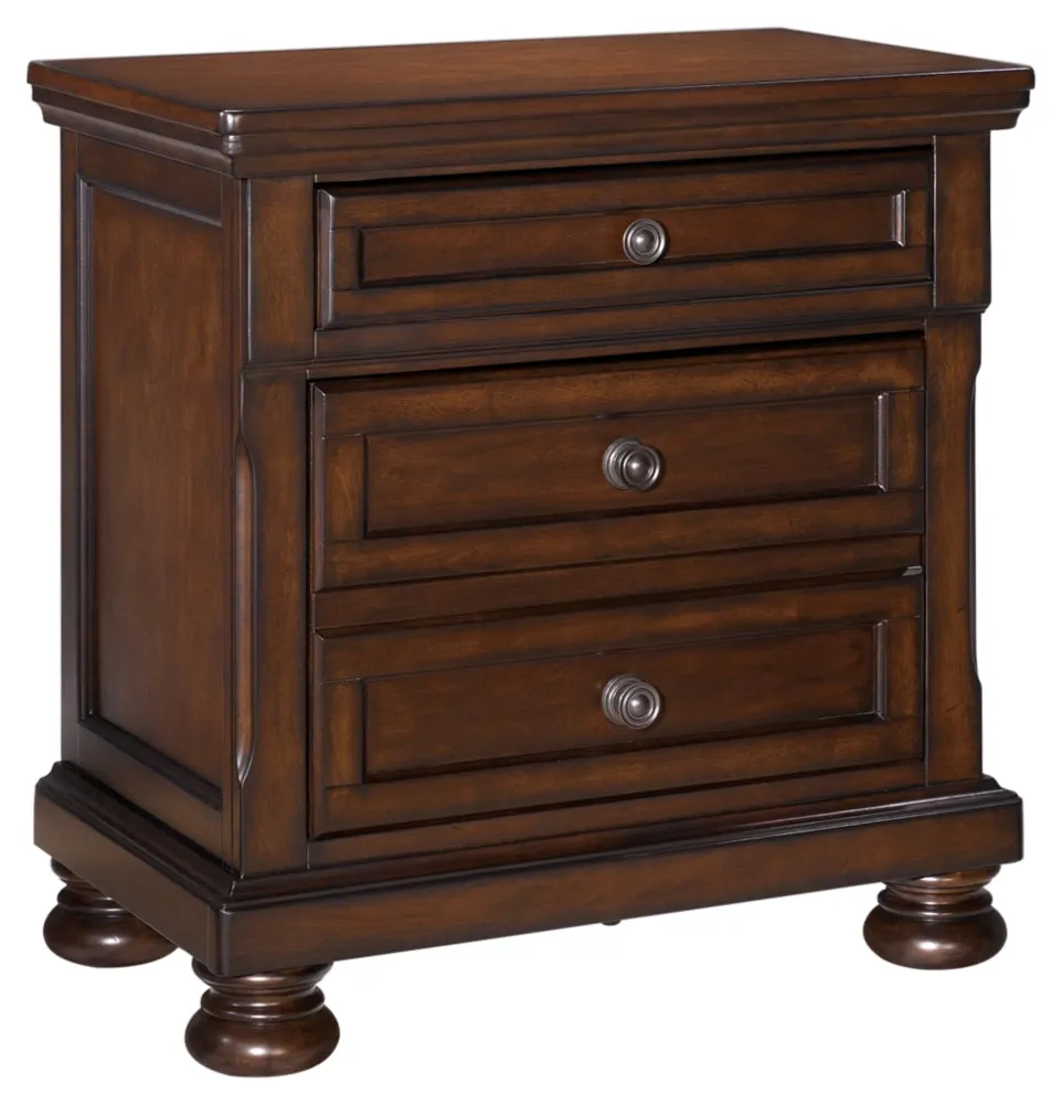 Porter King Panel Bed with Mirrored Dresser and 2 Nightstands
