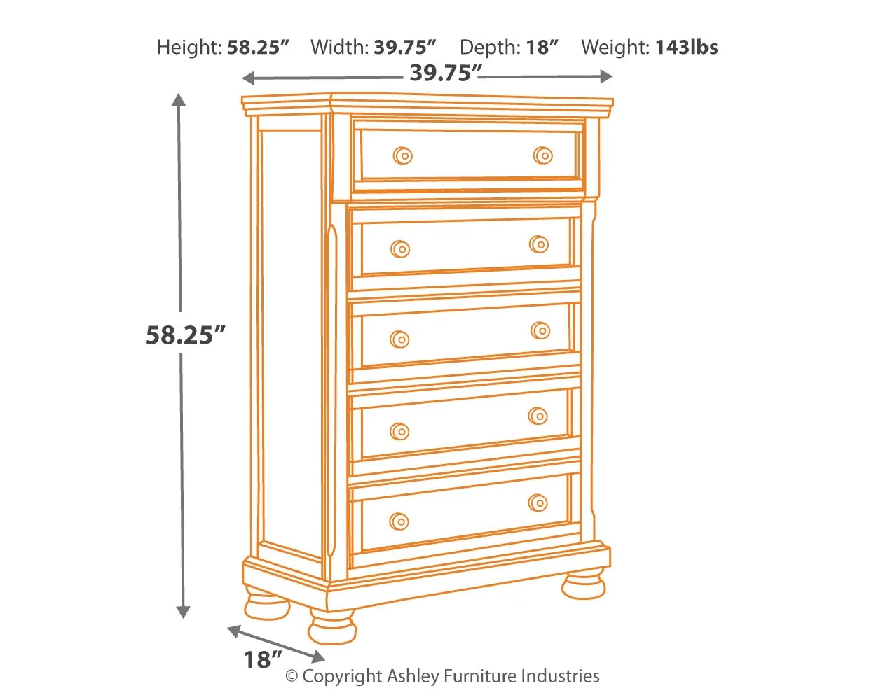 Porter King Sleigh Bed with Mirrored Dresser, Chest and 2 Nightstands