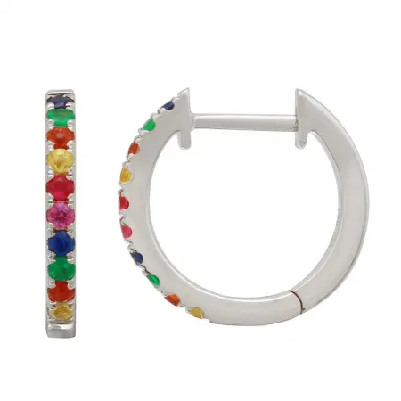 Rainbow Gemstone Huggies