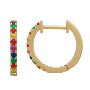 Rainbow Gemstone Huggies