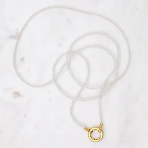 Rainbow Moonstone Necklace with Ring Clasp