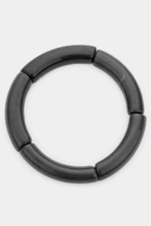 Resin Stretch Bangle in Black