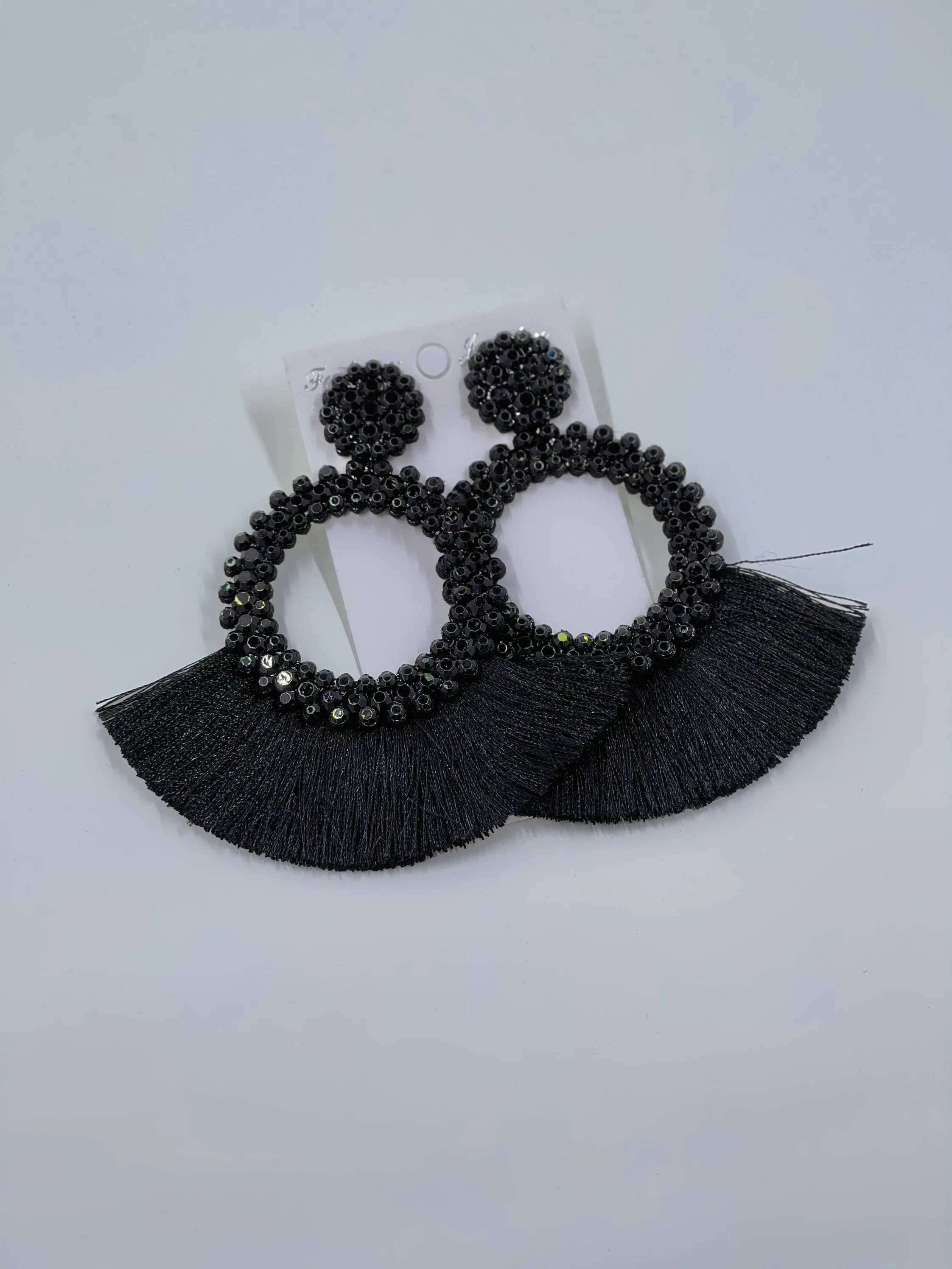 Rhinestone Fringe Earrings