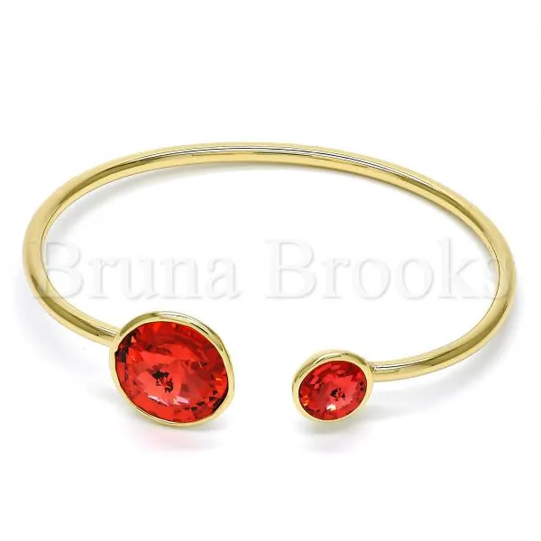 Rhodium Plated Individual Bangle, with Swarovski Crystals, Rhodium Tone