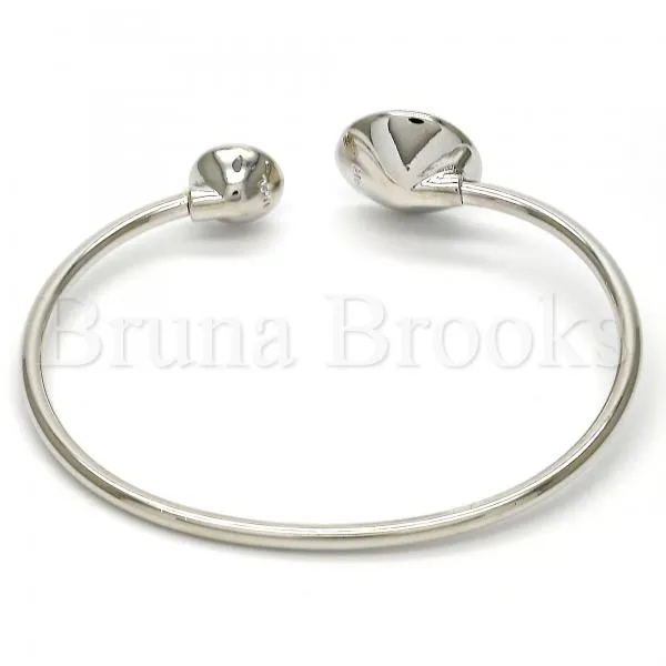 Rhodium Plated Individual Bangle, with Swarovski Crystals, Rhodium Tone