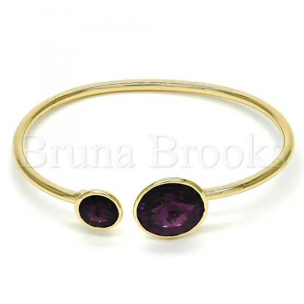 Rhodium Plated Individual Bangle, with Swarovski Crystals, Rhodium Tone