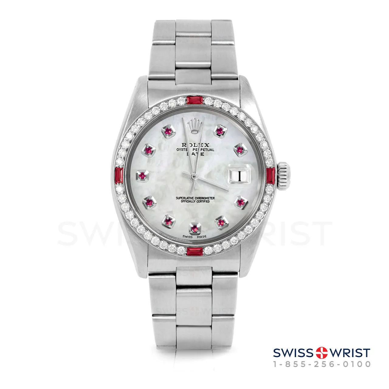 Rolex Date 34mm | 1500-SS-WMOP-RBY-AM-4RBY-OYS