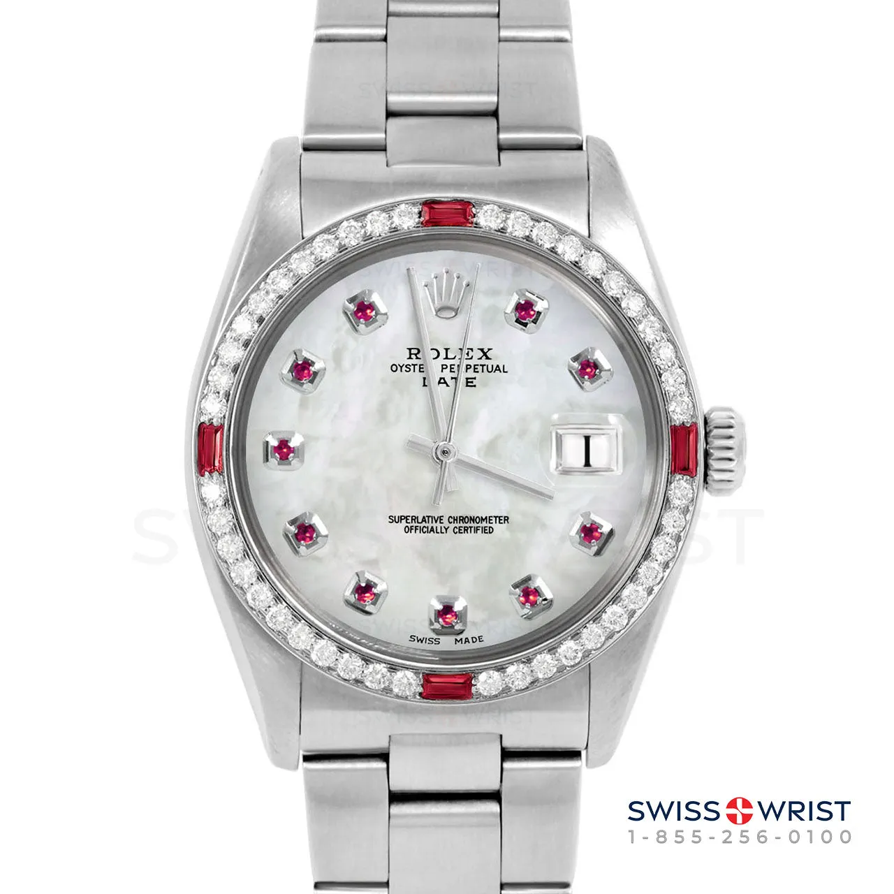 Rolex Date 34mm | 1500-SS-WMOP-RBY-AM-4RBY-OYS