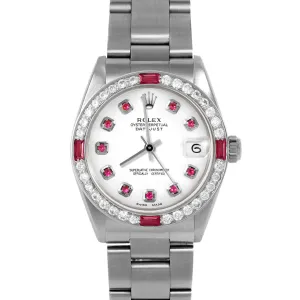 Rolex Datejust 31mm | 6827-SS-WHT-RBY-AM-4RBY-OYS