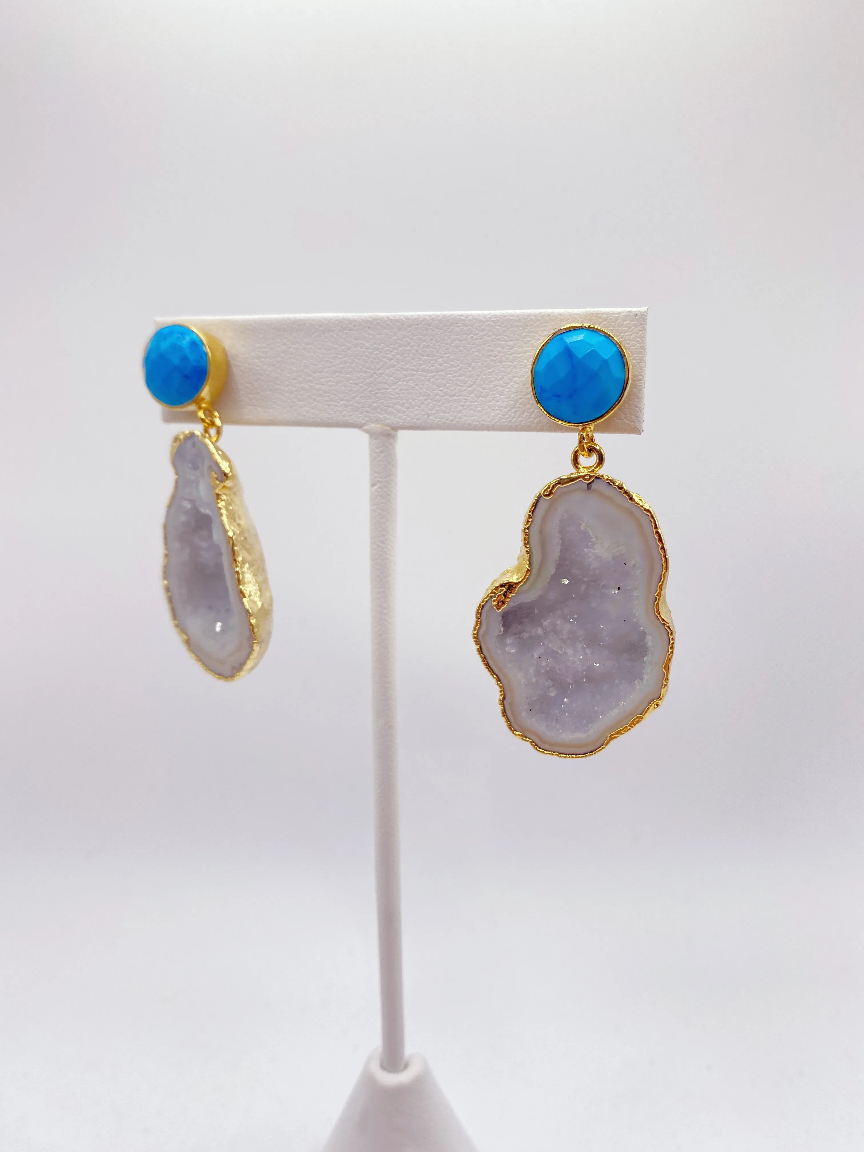Rough Cut Druzy Earrings