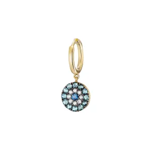 Round Evil Eye Single Hoop Earring