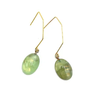 Sage Marbled Luster Hex Drop Earrings *DoorBusters