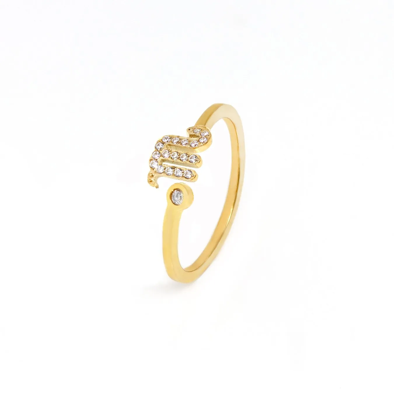 Scorpio Ring with CZ Stones - Yellow Gold