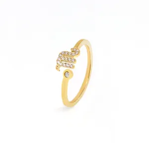 Scorpio Ring with CZ Stones - Yellow Gold