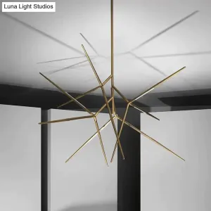 Sedona - Minimalist LED Pearl black/Copper color Iron Chandelier