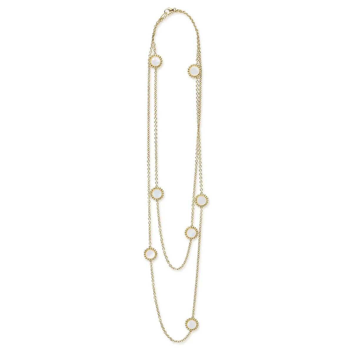 Seven Station Round Mother of Pearl Necklace