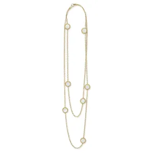 Seven Station Round Mother of Pearl Necklace