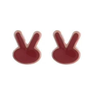 Silver Needle Korean Minimalist Style Exquisite Cute Bunny Earrings
