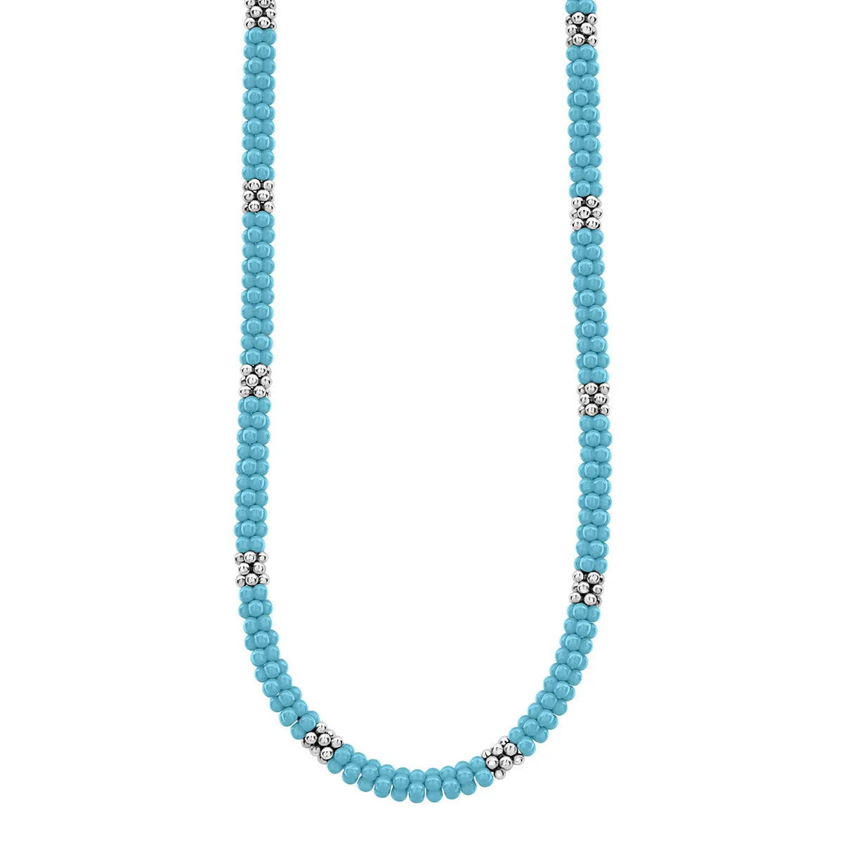 Silver Station Ceramic Beaded Necklace