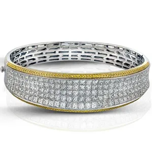 Simon G. Two-Tone Gold Simon Set Diamond Bangle Bracelet