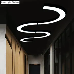 Sleek Black Ceiling Chandelier with LED Lighting for Offices