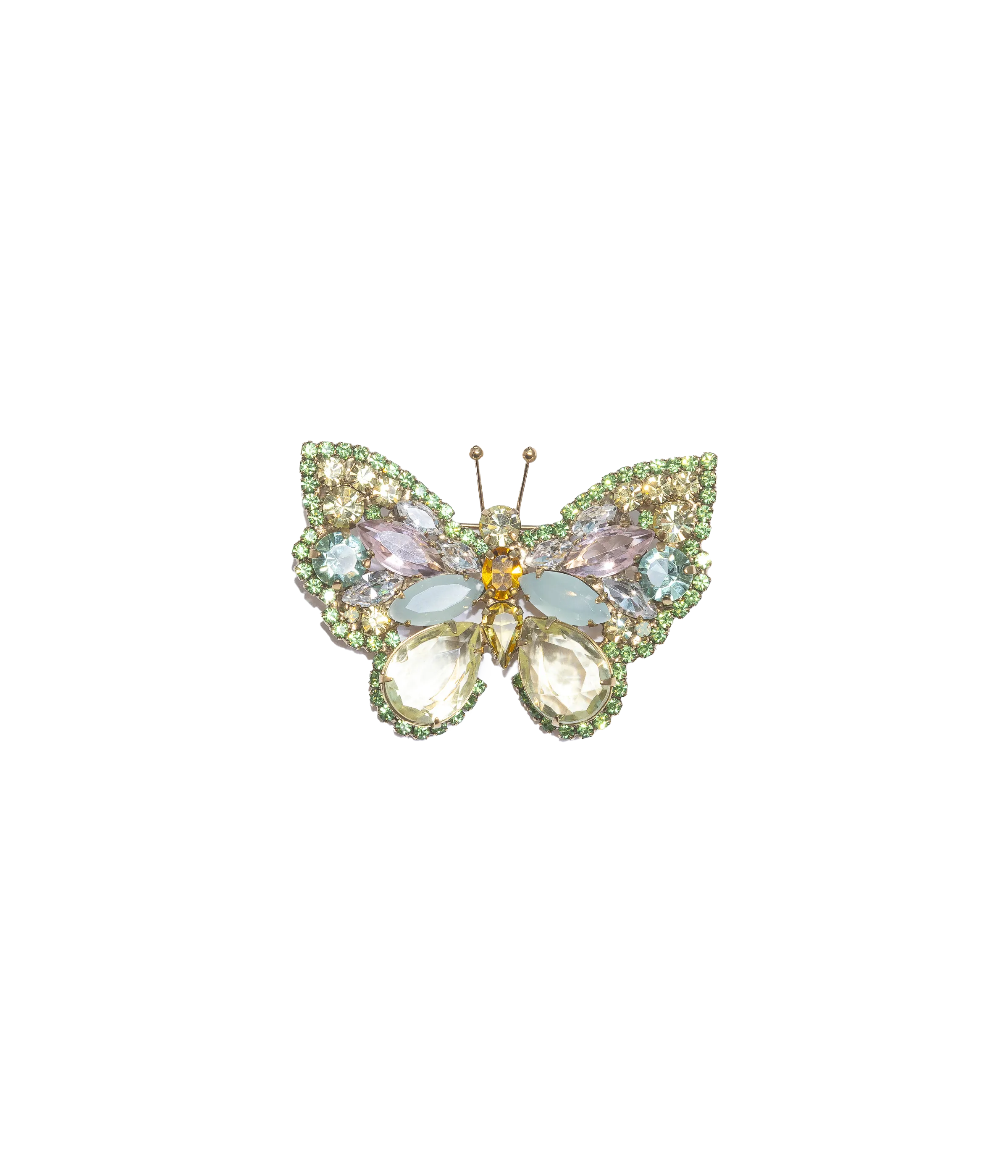 Small Butterfly in Peridot / Aqua / Jonquil