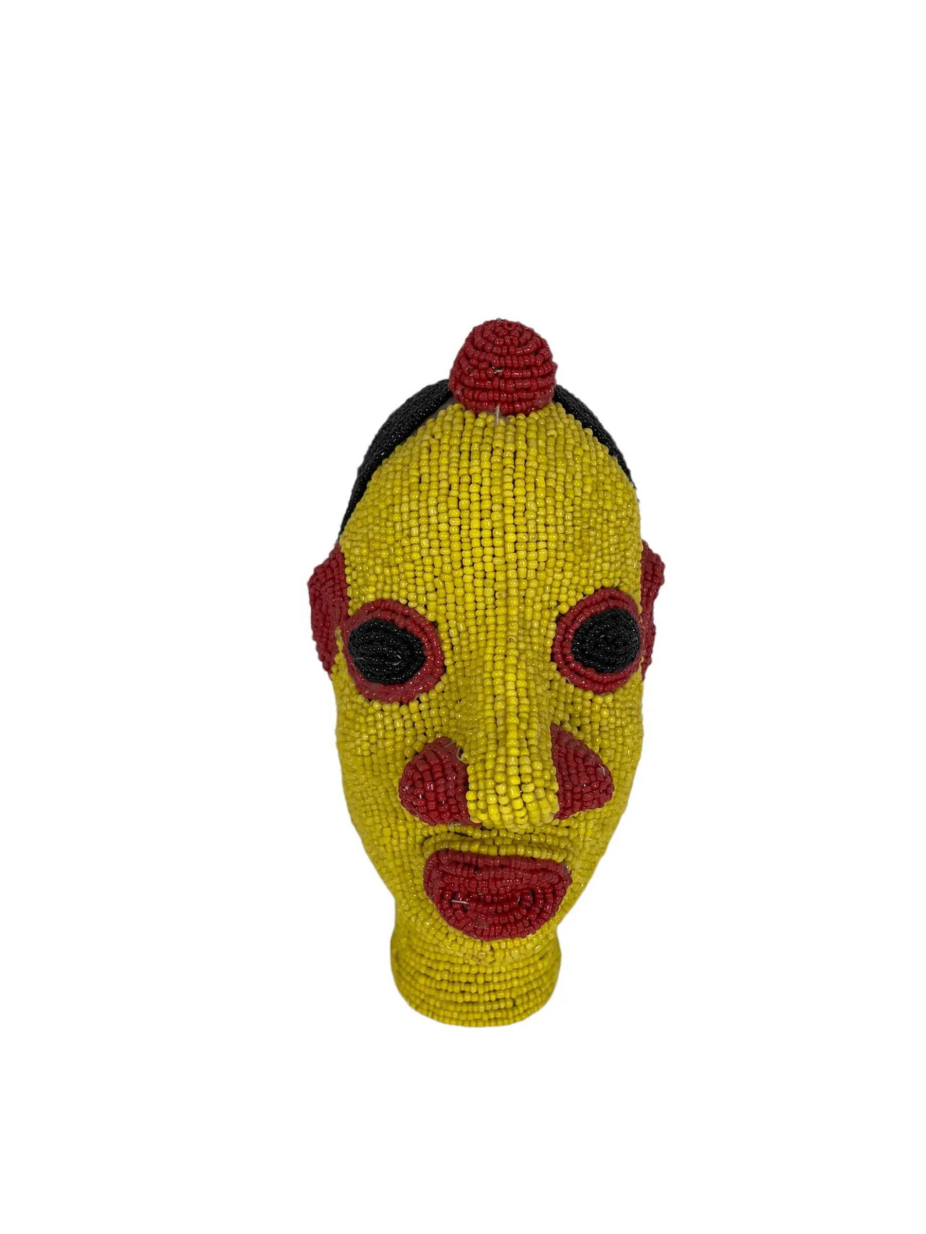 Small Hand Beaded Terracotta Sculpture, Cameroon