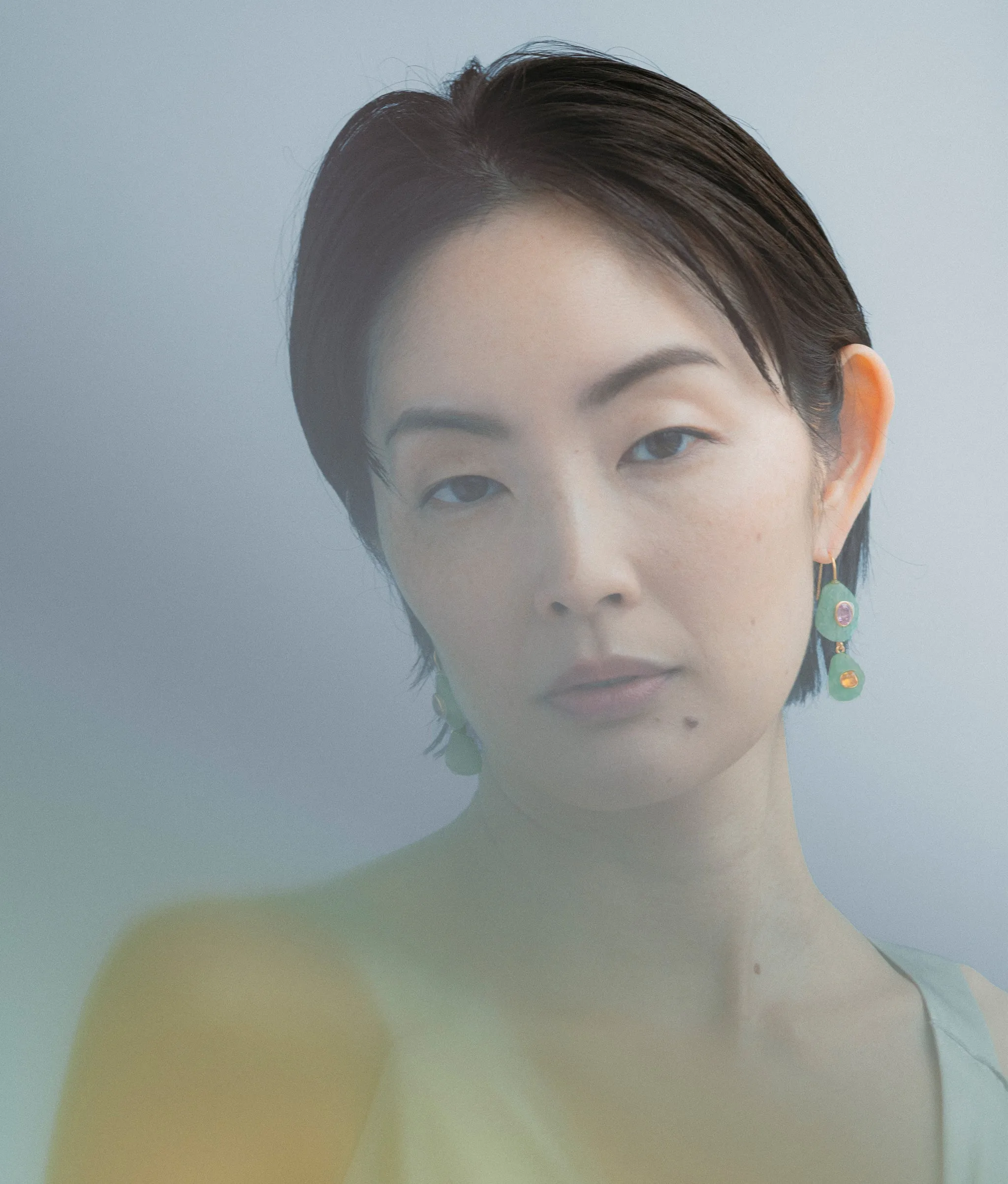 Stacked Stone Earrings in Amazonite