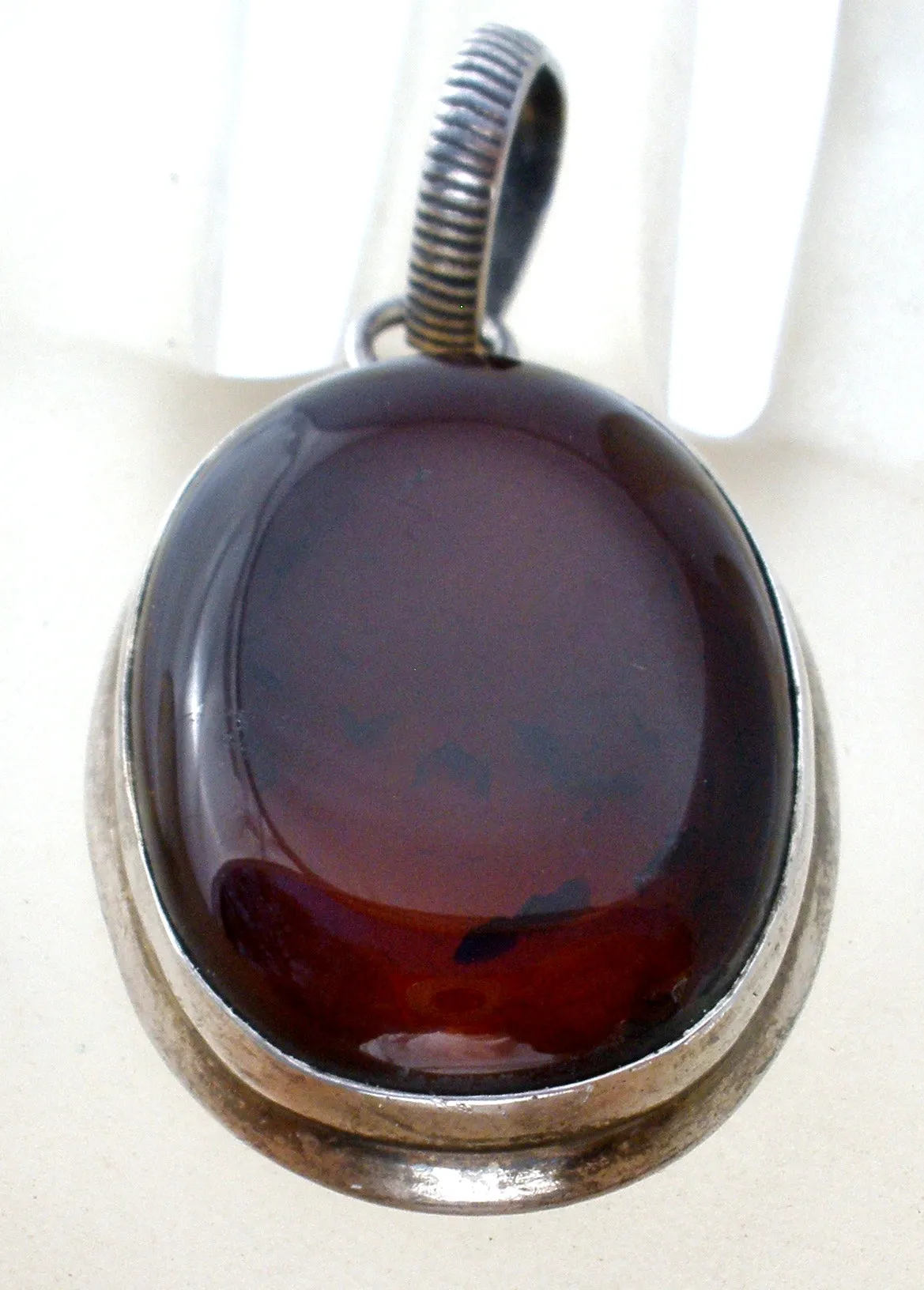 Sterling Silver Carnelian Pendant Vintage