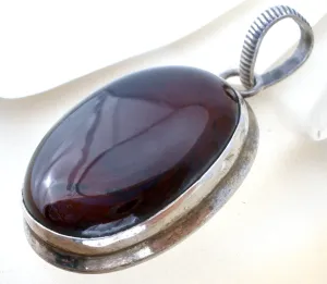 Sterling Silver Carnelian Pendant Vintage