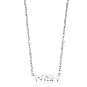 Sterling Silver Diamond Set Wish Necklace Pendant