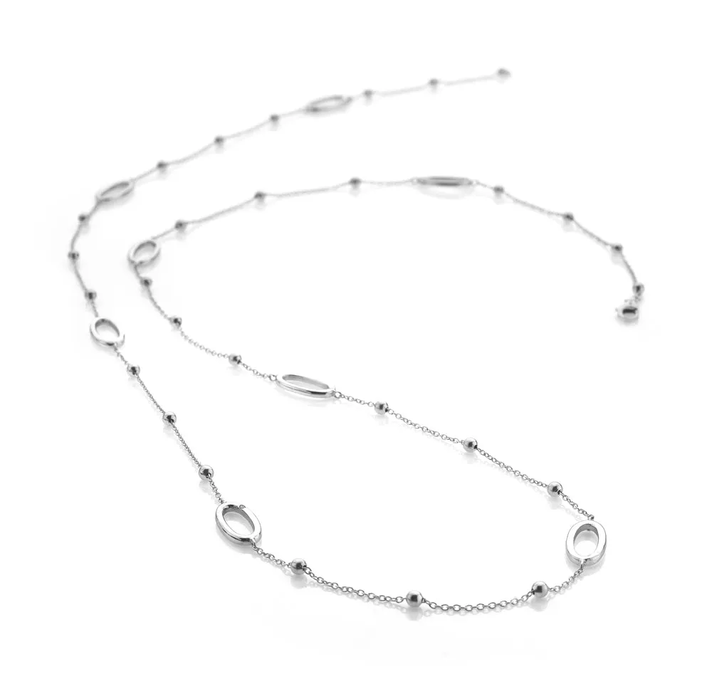 Sterling Silver Open Ovals Necklace