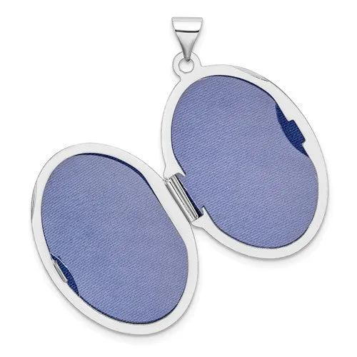 Sterling Silver Scroll Oval Locket