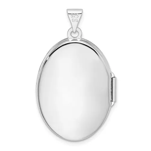 Sterling Silver Scroll Oval Locket