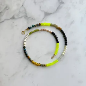 Stone Cache Gemstone Necklace "Neon Trade Beads"