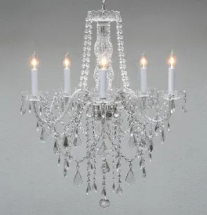 Swarovski Crystal Trimmed Chandelier Authentic All Crystal Chandelier Lighting H30" X W24" - G46-3/384/5 Sw