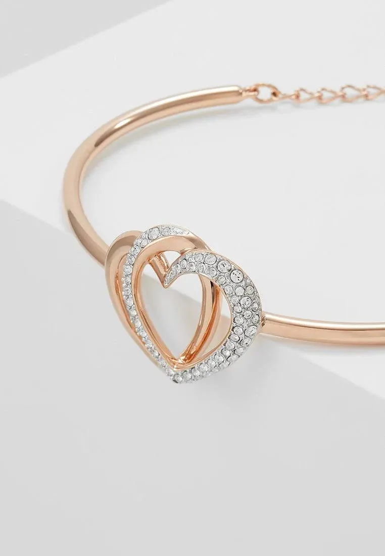SWAROVSKI Dear Rose Gold & Clear Crystal Heart Bangle #5194838