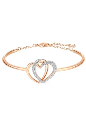 SWAROVSKI Dear Rose Gold & Clear Crystal Heart Bangle #5194838