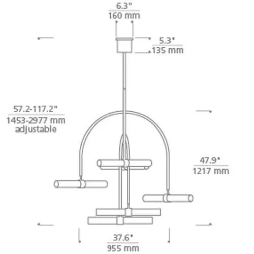 Tech Lighting 700 Calumn 6-Light Chandelier