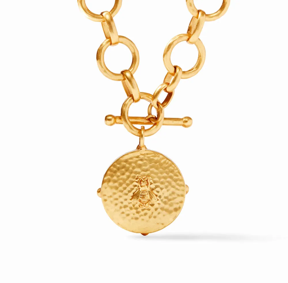 The Honeybee Statement Necklace in Bahamian Blue