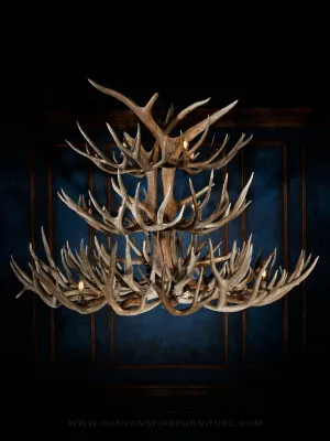 Three Tier Trophy Elk Chandelier