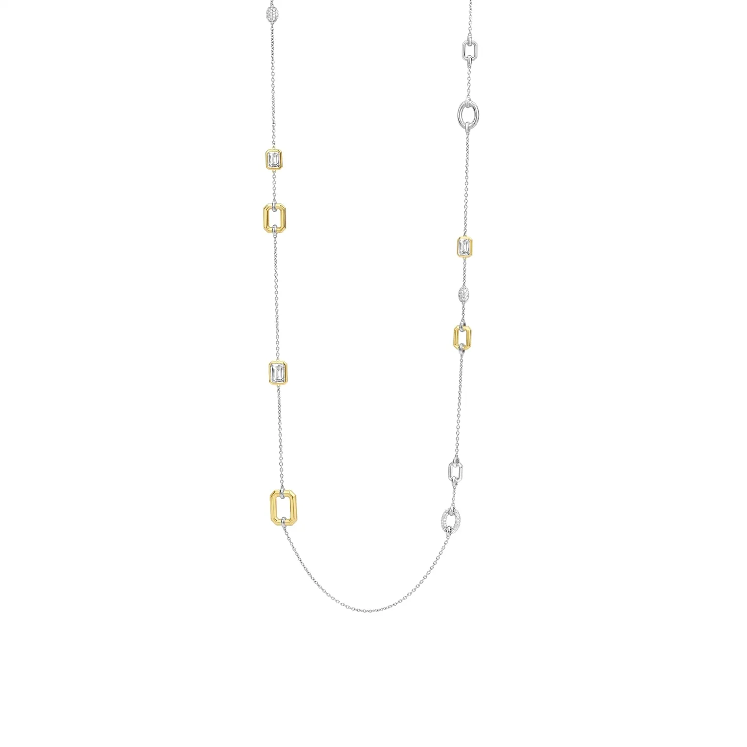 Ti Sento Milano Two-Tone  CZ Statione Necklaces 34028ZY/80