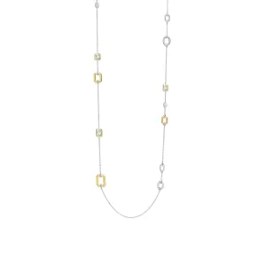 Ti Sento Milano Two-Tone  CZ Statione Necklaces 34028ZY/80
