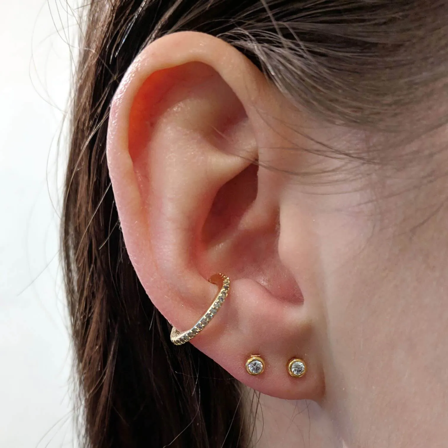 Tiny Sapphire Studs in 14k Gold