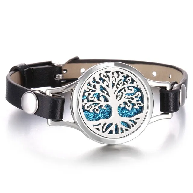 Tree of Life Aromatherapy Lucky Charm Bracelet Buddha Stainless Steel Perfume Bracelet