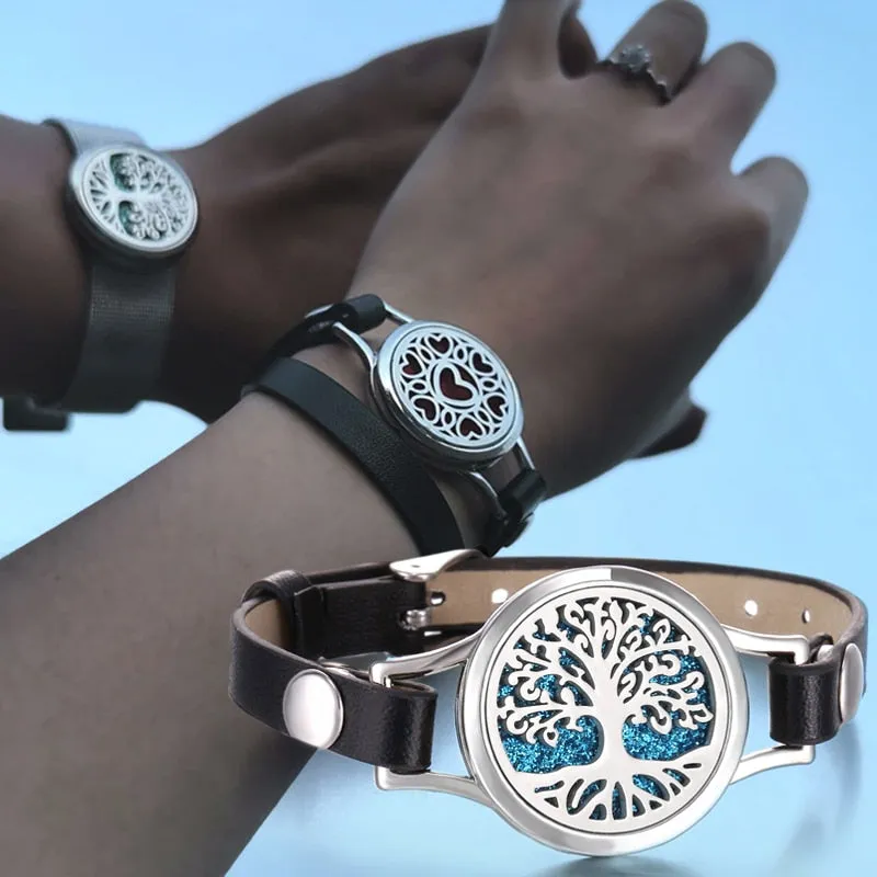 Tree of Life Aromatherapy Lucky Charm Bracelet Buddha Stainless Steel Perfume Bracelet