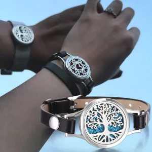 Tree of Life Aromatherapy Lucky Charm Bracelet Buddha Stainless Steel Perfume Bracelet