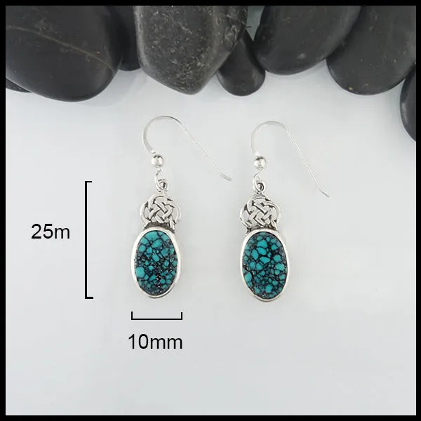 Turquoise Josephine's Knot Drop Earrings